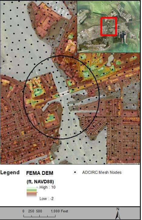 Map of topography of the Florida Keys